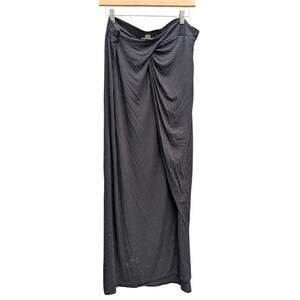 Bisou Bisou XL Black Maxi Skirt Swim Suit Cover Up High Slit Beach Vacation